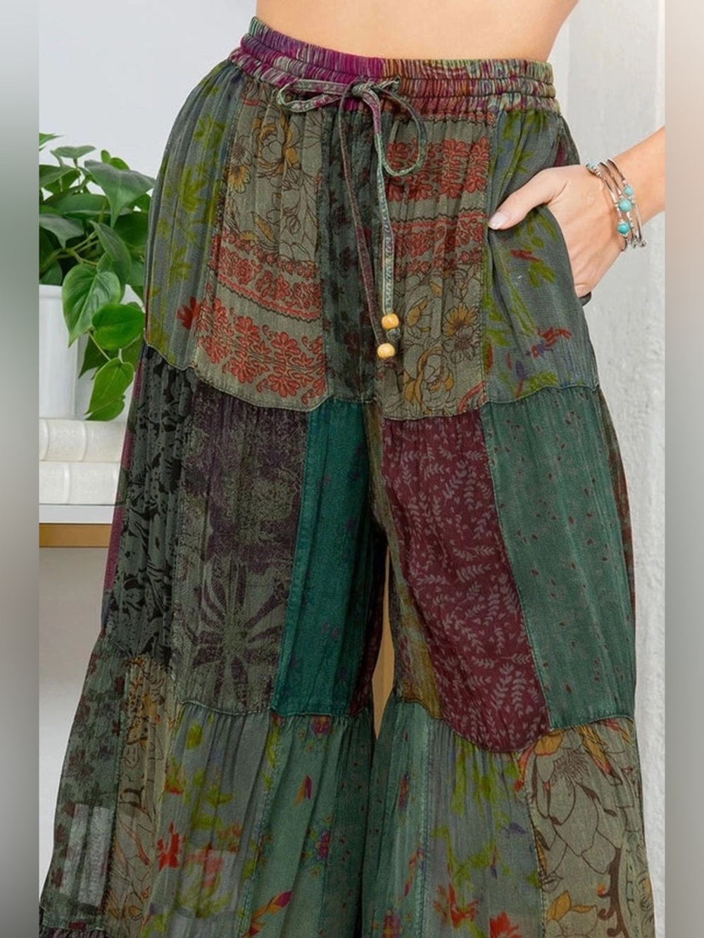 Young Threads Patchwork Wide Leg Pants